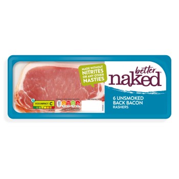 Naked Bacon – Unsmoked Back Bacon Rashers 200g